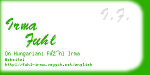 irma fuhl business card